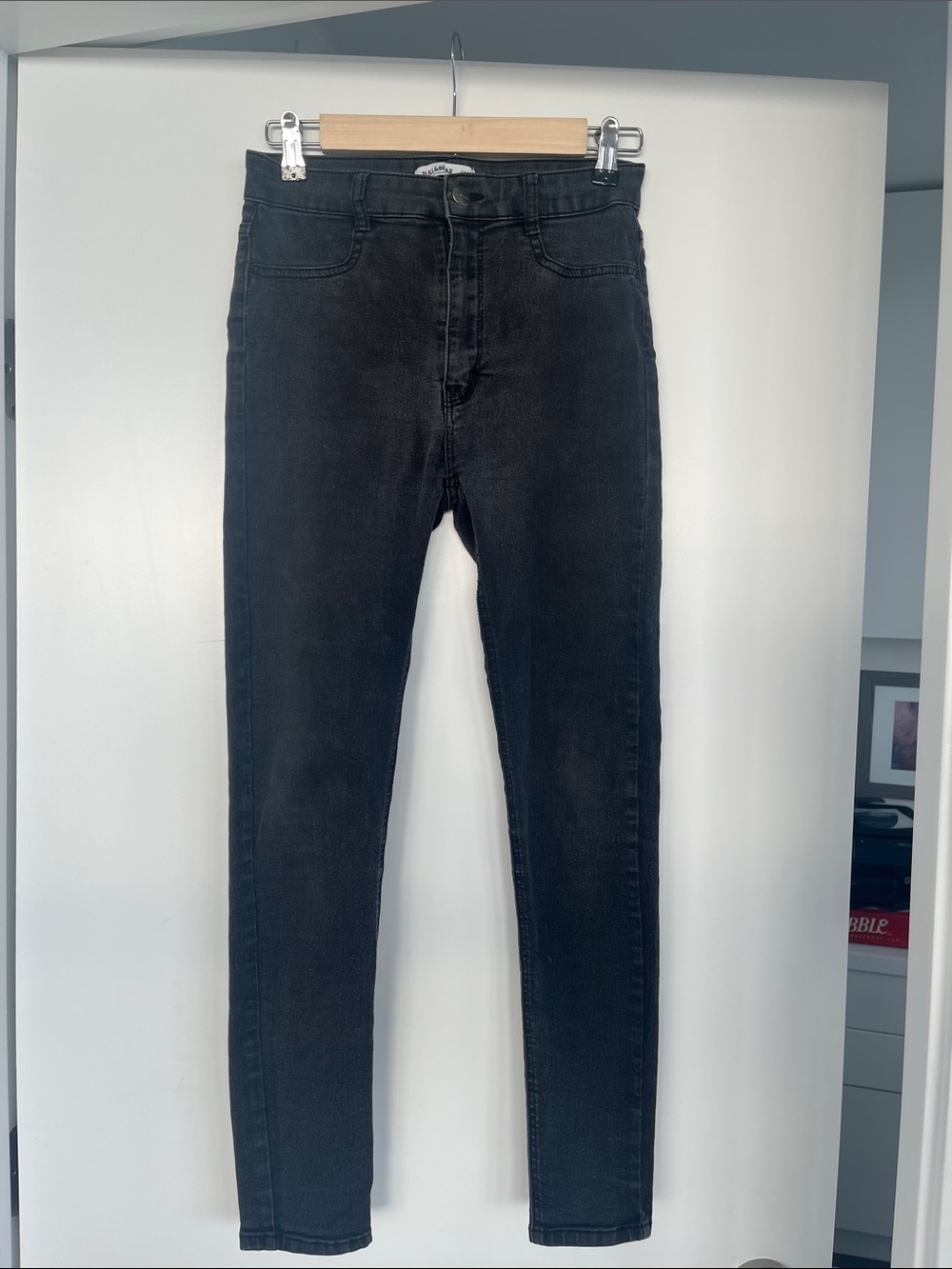 Pull&Bear faded black skinny high waist jeans